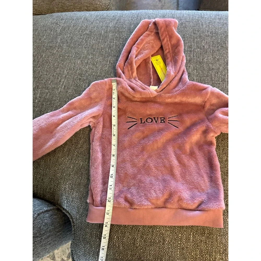 SHEIN Girls Fuzzy Hoodie Sweatshirt Pants Set Kids Loungewear Outfit 2-3 yr‎ NWT